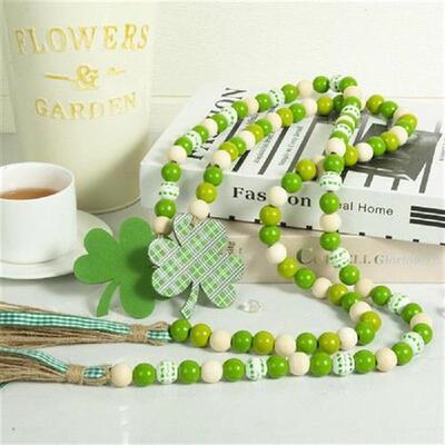 New Easter St.Patrick Day Wood Bead Garlands With Tassels