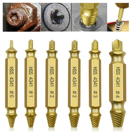 6Pcs Damaged Screw Extractor Drill Bit Sets Deceleration Dri