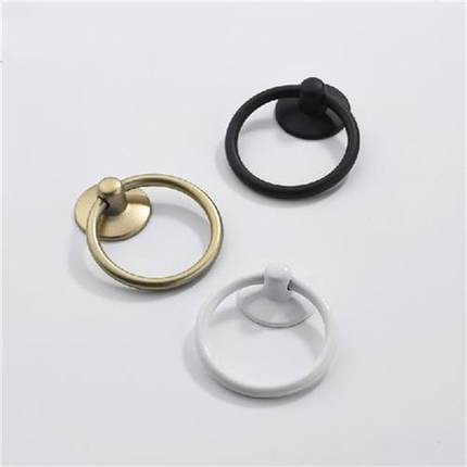 1Pc Vintage Round Ring Furniture Door Pull Handle Alloy