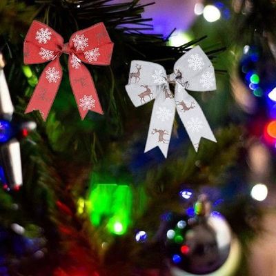 Pretty Xmas Bow Gifts Wrapping Elk Snowflake Ribbon