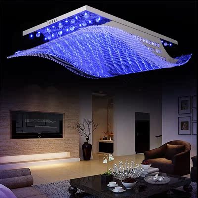 Modern LED Crystal Glass Ceiling Lights Lamps Lustre Remote