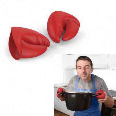 A Pair Lobster Silicone Potholders Oven Mitt Gloves Pan Pot