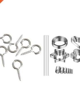 100 Pcs Screw Establishment Clay Rod 10mm - Silver & 20