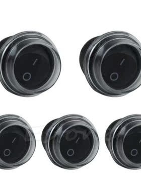 5pcs Round 2 Pin SPST ON-OFF Rocker Boat Switch 12V Snap  Wa