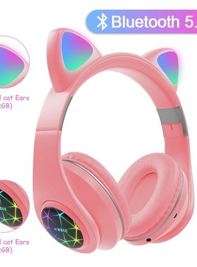 Cute Cat Earphones Wireless Headphones Muisc Stereo Bluetoo