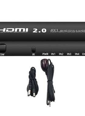 4X1 HDMI Switch 4K 60Hz 4 Port HDMI Switch Box with IR Recei