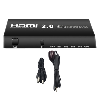 4X1 HDMI Switch 4K 60Hz 4 Port HDMI Switch Box with IR Recei