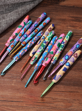 9pcs Soft Pottery Crochet Hooks Knitting Needles Set for