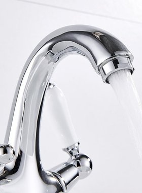 Bathroom Ceramic Double Handle Mixer Tap Traditional Basin S