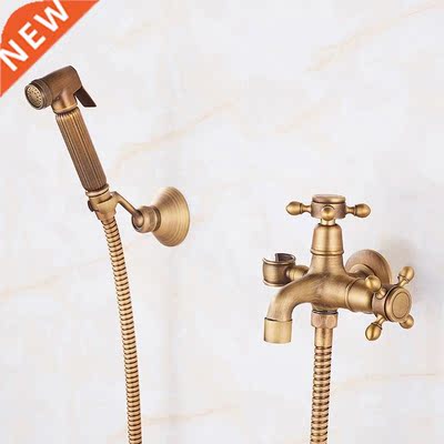 Free shipping Antique Bronze Bidet Faucet Single Handle Wal