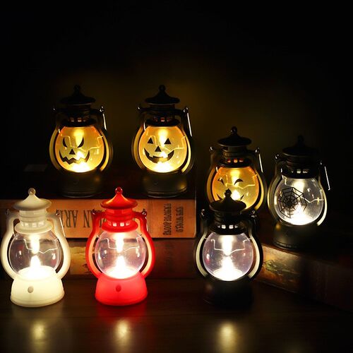 Retro Kerosene Lamp Christmas Halloween Pumpkin Portable Pon