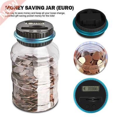 Electronic Digital Counting Coin Bank Money Saving Box Jar L