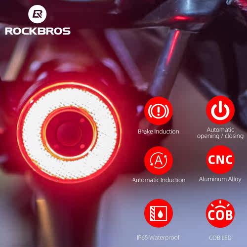 ROCKBROS Smart Bicycle Bike Rear Light Auto Start/Stop Brake