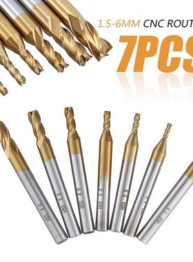 HSS 4 Flutes CNC End Mill 1.5mm/2mm/2.5mm/3mm/4mm/5mm/6mm Wo