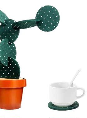 DIY Cactus Potted Coaster Table Decoration Novelty