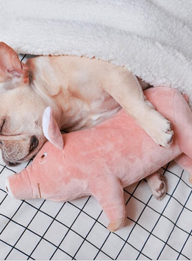 Pet Dogs Toys Accompany Sleeping Pigs Toys Warm Soft Plush C