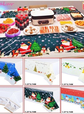 1pc 54*108inch New Year Christmas Tablecloth Xmas Tree Snowm