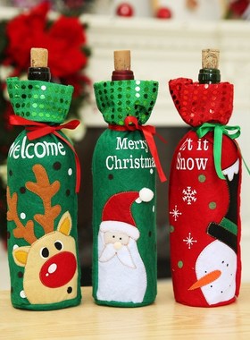 Cute Wine Bottle Covers Christmas Decorations Champagne Bott