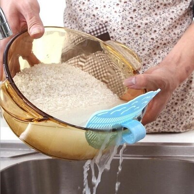 Home Kitchen Multifunction Clip-on Plastic Rice CerealsWashi