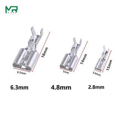 100pcs /25set  Female Male Spade Crimp Terminals connector,