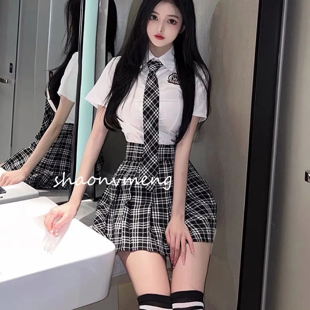 性感内衣JK学院风两穿制服套装女日系学院校园风超短裙诱惑睡裙女