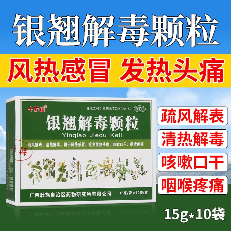 十万山银翘解毒颗粒15g*10袋 清热解毒风热感冒发热头痛咳嗽喉痛 OTC药品/国际医药 感冒咳嗽 原图主图