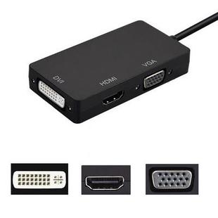 vga minidp转hdmi dvi三合一转换器头雷电迷你1080P高清连接线