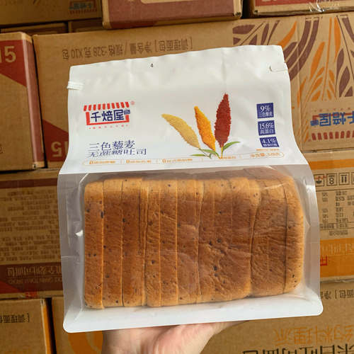 千焙屋328g三色藜麦无蔗糖吐司营养早餐代餐饱腹零食品切片面包