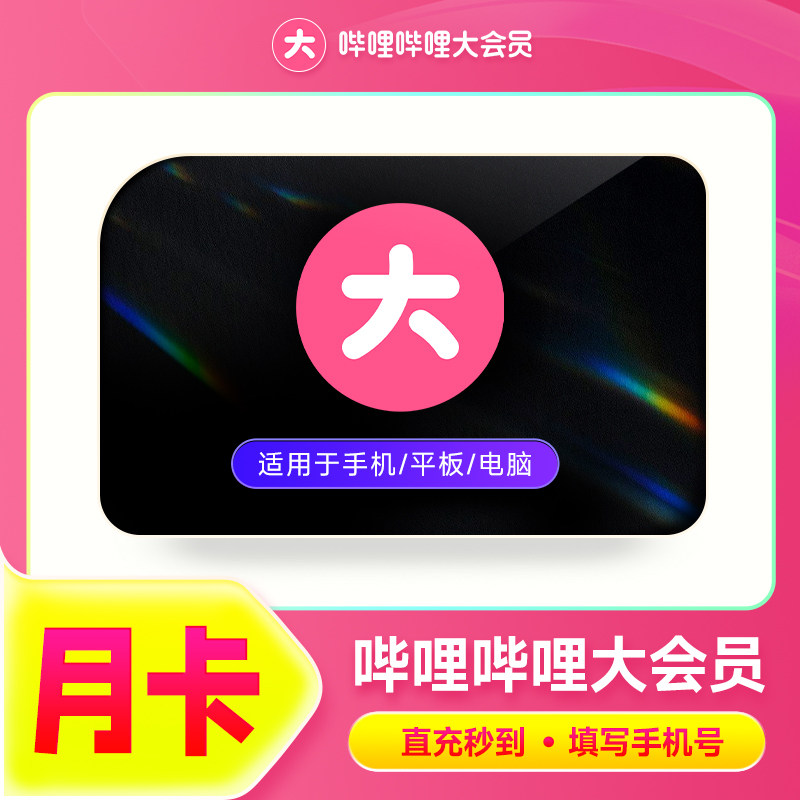 哔哩哔哩大会员一个月bilibili大会员哔站大会员VIP7天一周月季年_虎窝淘