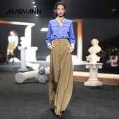 裙阔腿裤 Magyann月牙泉•设计师2026春分割双腰头裤 周 女 时装