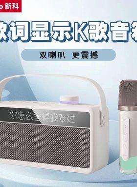 新科蓝牙音响一体显示歌词手提式唱K歌家用无线音箱低音炮大音量