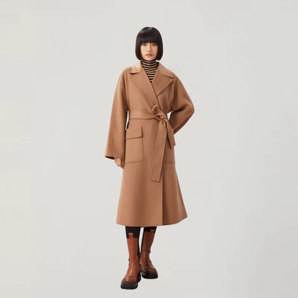 国内代购阿玛施秋冬款时尚百搭外套轻奢气质双面呢大衣女1400640