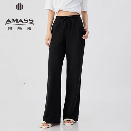 【商场同款】阿玛施AMASS 休闲轻运动系带松紧腰直筒长裤5100386