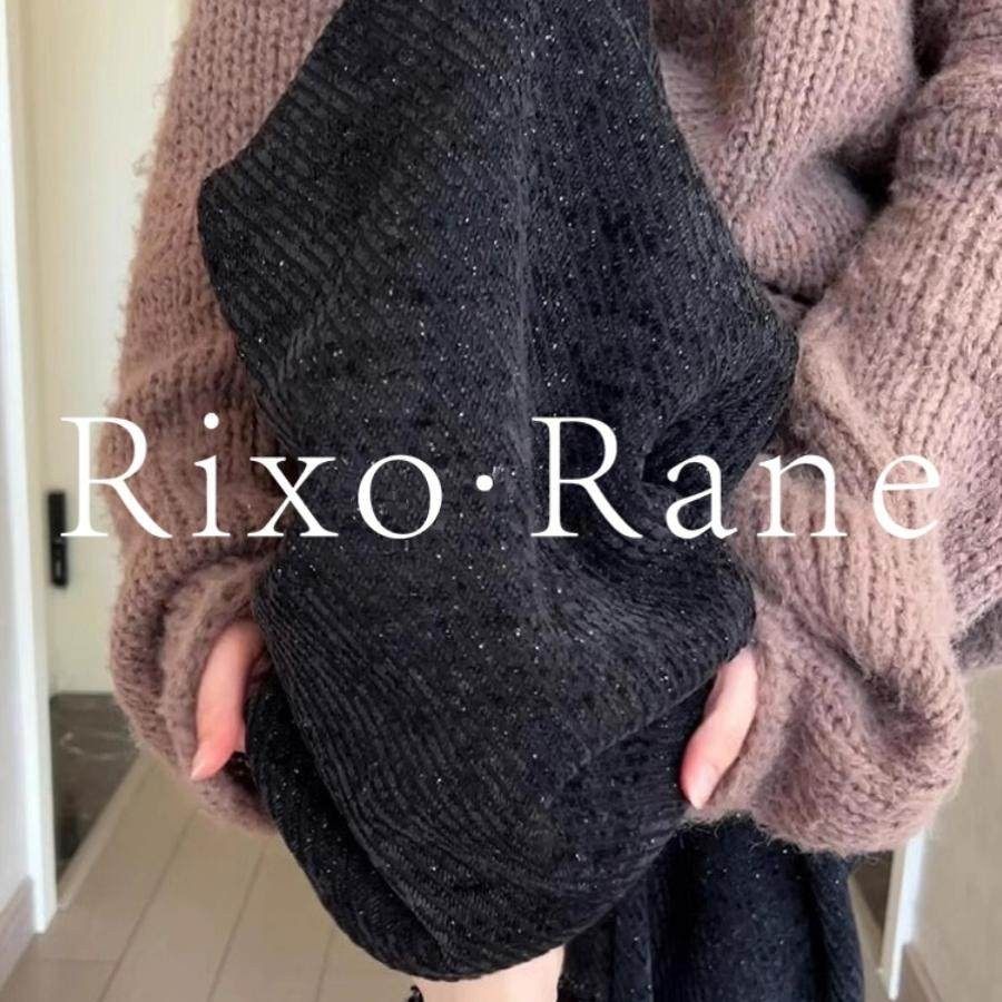 法国Rixo Rane 黑色细闪阔腿裤女秋冬加绒加厚软糯垂感宽松直筒裤