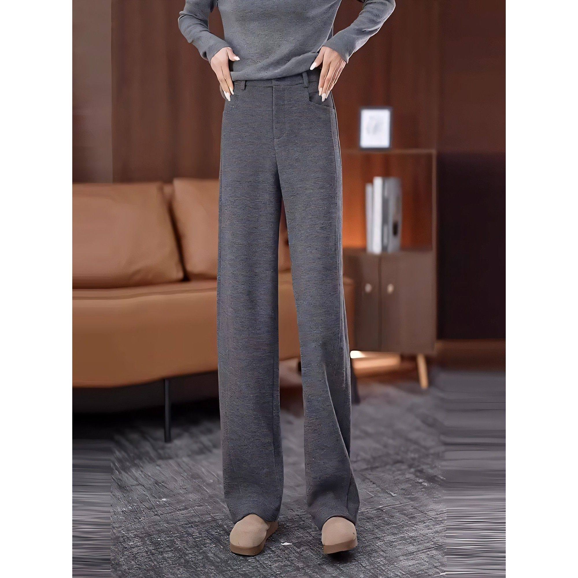 茉莉高定软糯醋酸羊毛直筒弯刀裤女秋冬加厚新款羊毛呢窄版阔腿裤,女装/女士精品,休闲裤,淘宝优惠券,粉丝福利购,淘宝优惠卷