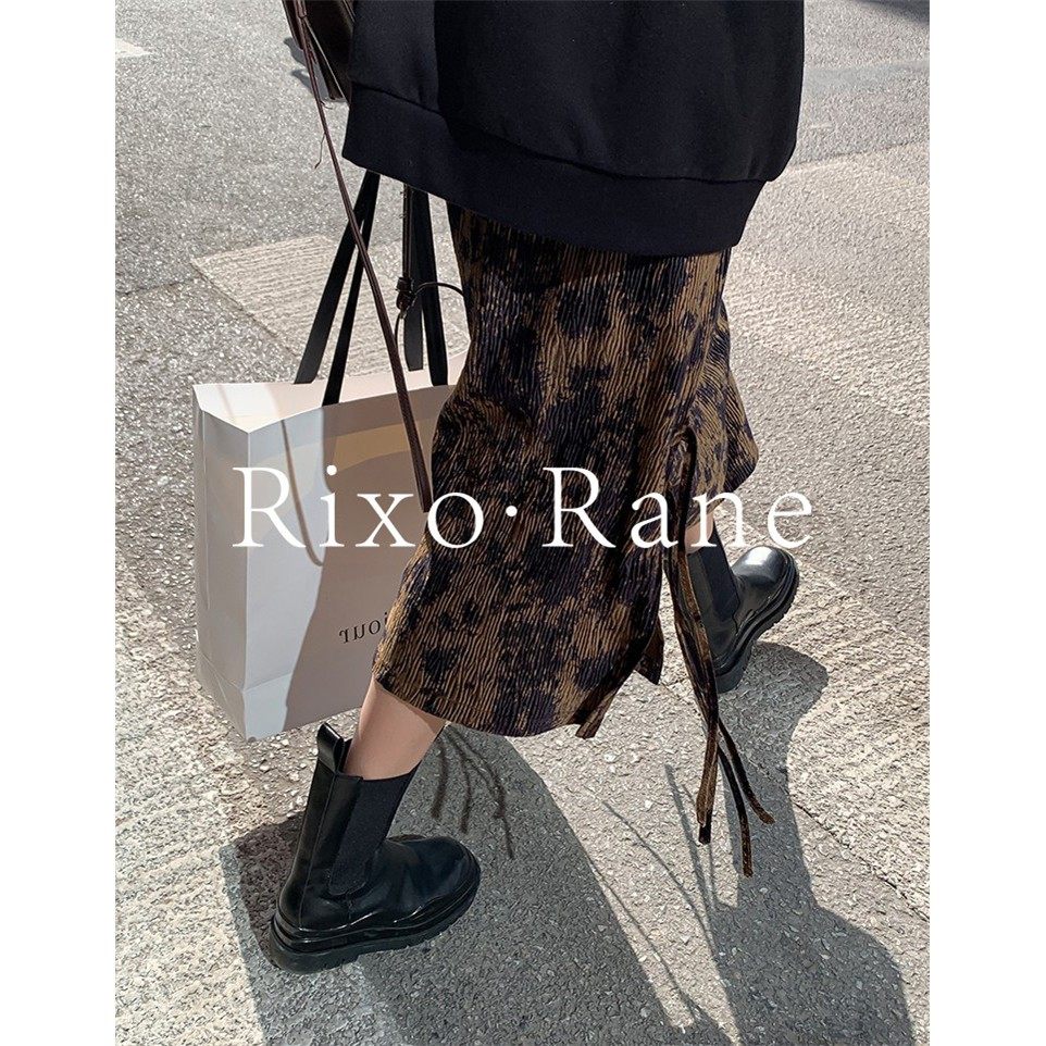 法国Rixo Rane⭐高腰开叉半身裙女复古百搭褶皱中长版A字大摆裙子,女装/女士精品,大码半身裙,淘宝优惠券,粉丝福利购,淘宝优惠卷