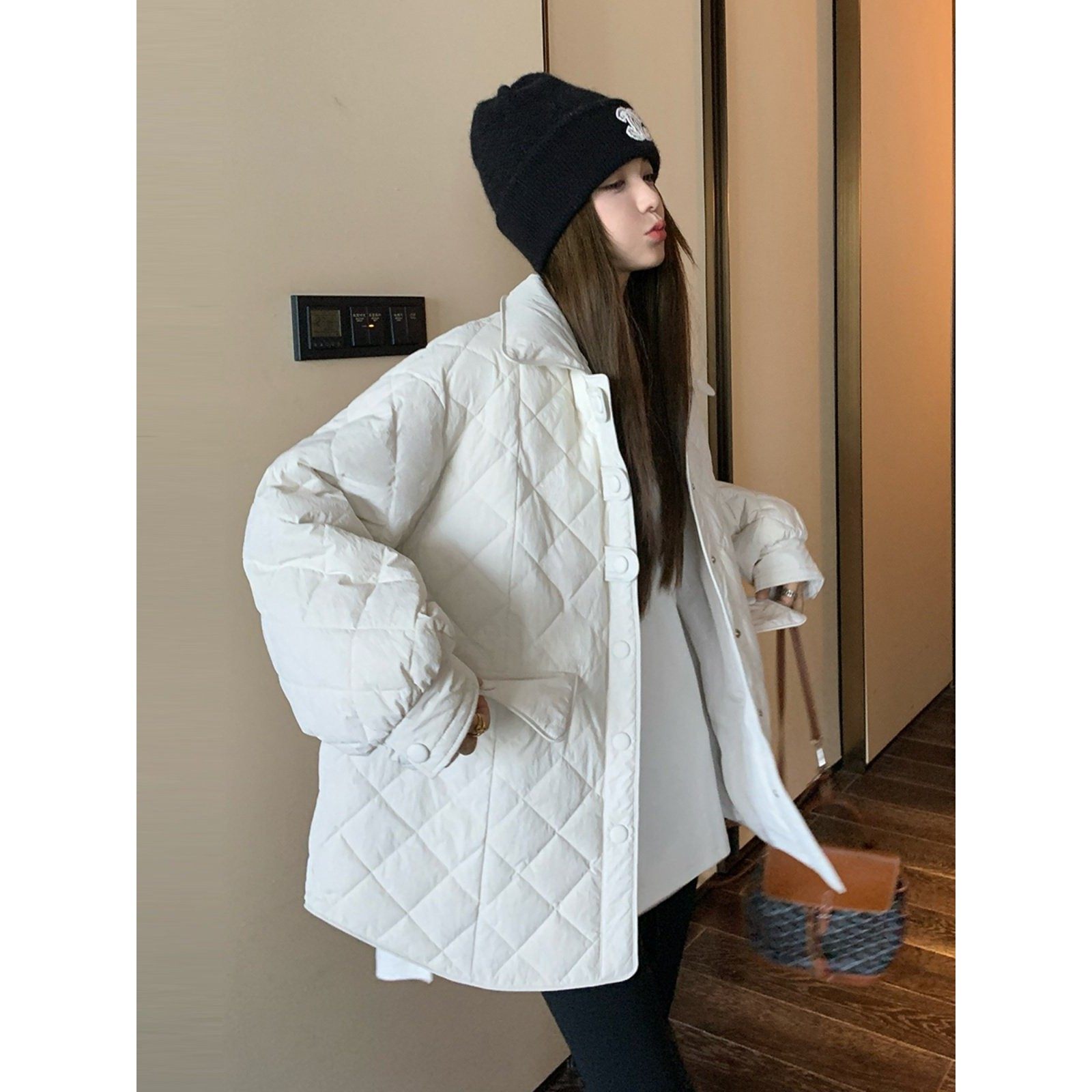 米白色小香风菱形轻薄羽绒棉服女冬季新款韩系小个子加厚棉衣外套,女装/女士精品,棉衣/棉服,淘宝优惠券,粉丝福利购,淘宝优惠卷