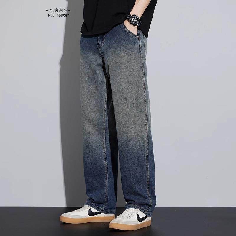 it neith BIAS潮牌秋冬阔腿牛仔裤男直筒宽松渐变色复古做旧休闲,男装,秀禾服,淘宝优惠券,粉丝福利购,淘宝优惠卷