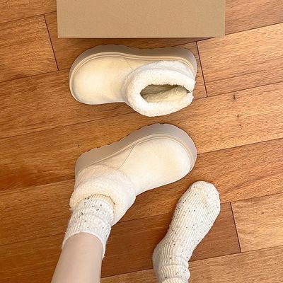 法国Uamtor东北增高加绒加厚厚底雪地靴女2025款冬季保暖防滑棉鞋