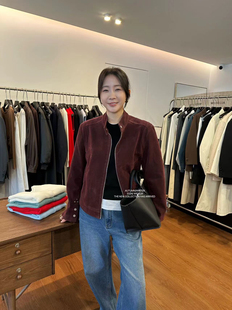 widelia2024秋季新款简约休闲百搭短外套女宽松麂皮绒马甲9063