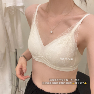 XIA夏夏-法式蕾丝拼接文胸薄款显胸小抹胸美背内衣LYM96379