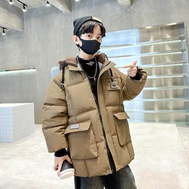 新男童加厚棉服中长款 儿童保暖棉衣小男孩冬装棉外洋气韩版熊标
