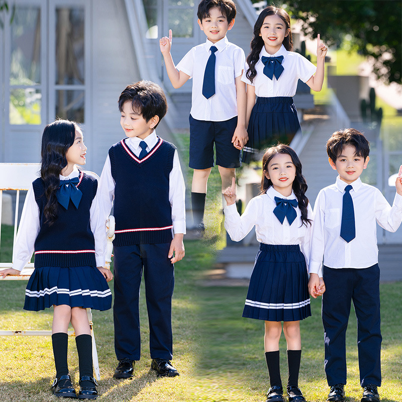 中小学生校服儿童礼服幼儿园服老师服马甲毛衣背心男童衬衣学院
