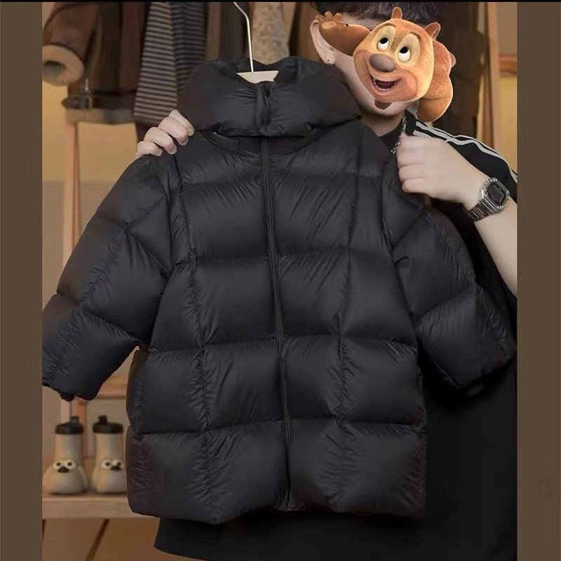 儿童2024新款羽绒棉服中长款冬季保暖加厚保暖棉袄连帽外套学生版