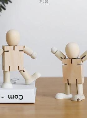 韩风家居木头人桌面小摆件学生书桌小礼品伴手礼可爱袖珍摆件