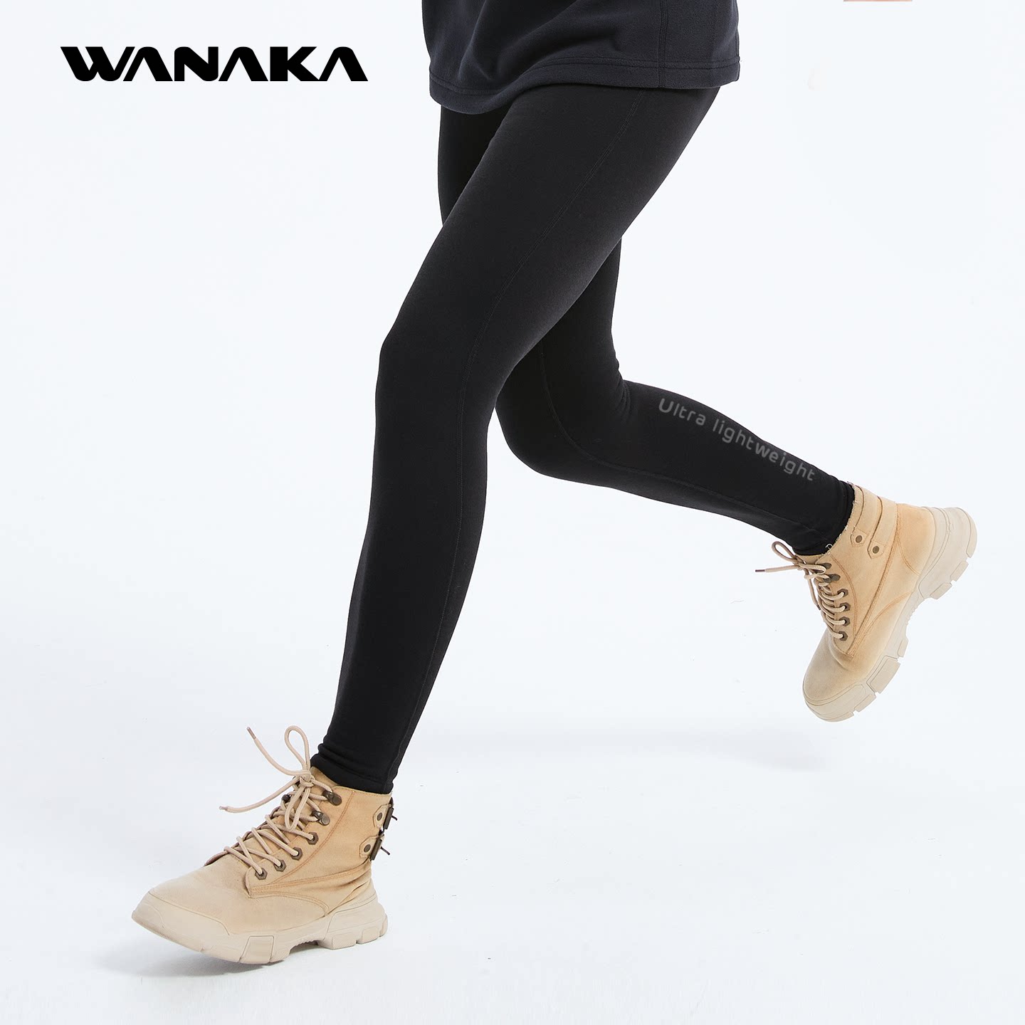 WANAKA户外抓绒UPSP打底裤女加绒内胆速干长裤保暖滑雪跑步瑜伽冬
