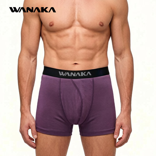 新品WANAKA可机洗美利奴羊毛内裤男款修身平角透气防臭日常休闲裤