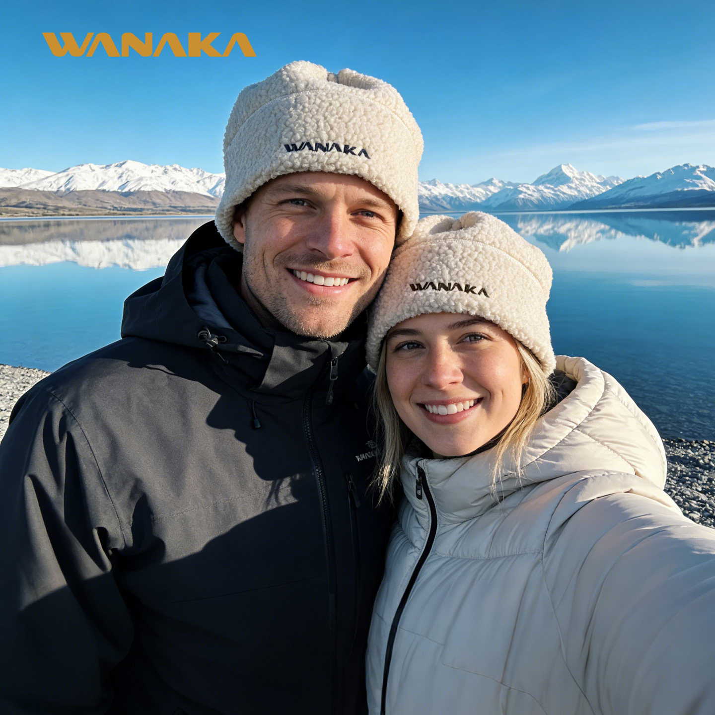 WANAKA户外羊羔绒抓绒帽摇粒绒围巾保暖男女骑行滑雪运动围脖帽子