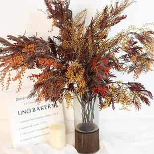 永生花耶诞花金合欢干 干燥花真花装饰软装陈设造景家居高端花瓶