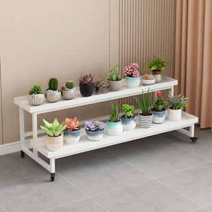 铁艺花架置物架阳台架子可移动阶梯花盆托 托架双层客厅绿植摆放